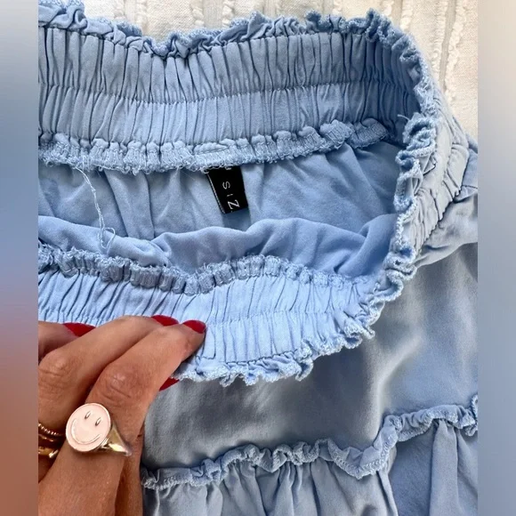 Zaful Light Blue Top & Skirt Matching Set Size Small - Picture 4 of 5